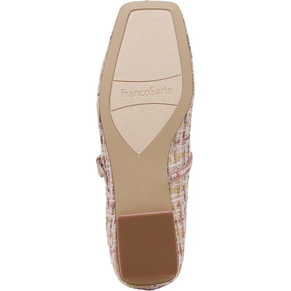 Franco Sarto Womens Pink Tweed Multi Faux Leather Tinsley Mary Jane Ballet Flats - Picture 4 of 9